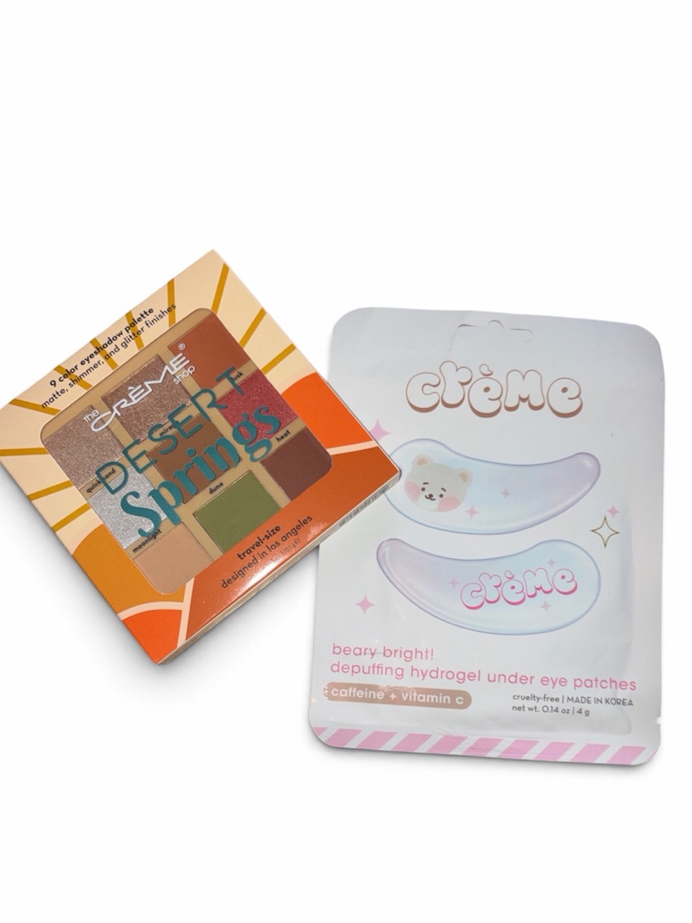 The Crème Shop-Desert Springs Eyeshadow Palette + Creme Under Eye Patches Bundle